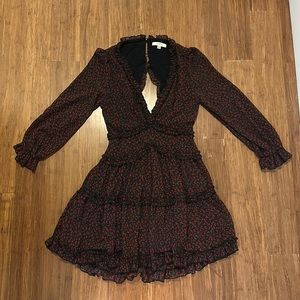 Long sleeve floral dress - open back size Small